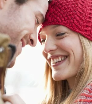 Smiling couple with healthy teeth from Toms River dentist