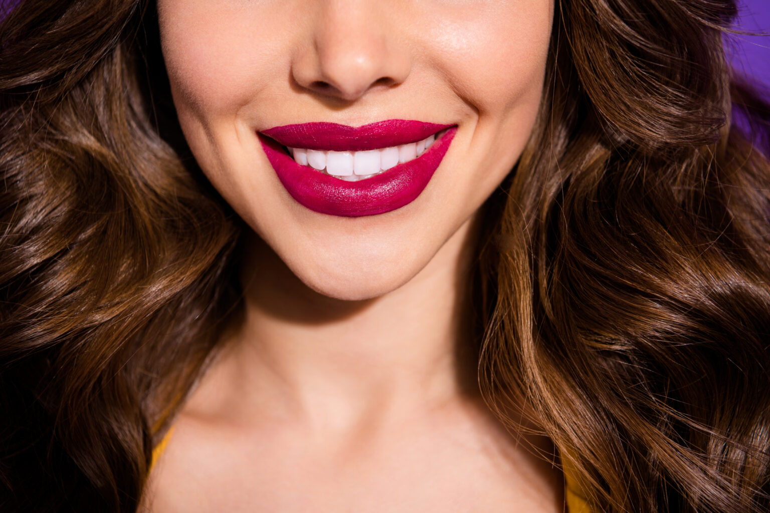 closeup view of a woman's new veneers